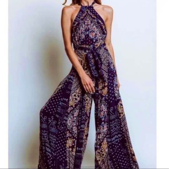 ✨🎉🔥HOST PICK!🔥🎉✨RARE FIND✨🔥SOLD OUT🔥✨Free People Azul Jumpsuit - Picture 1 of 4